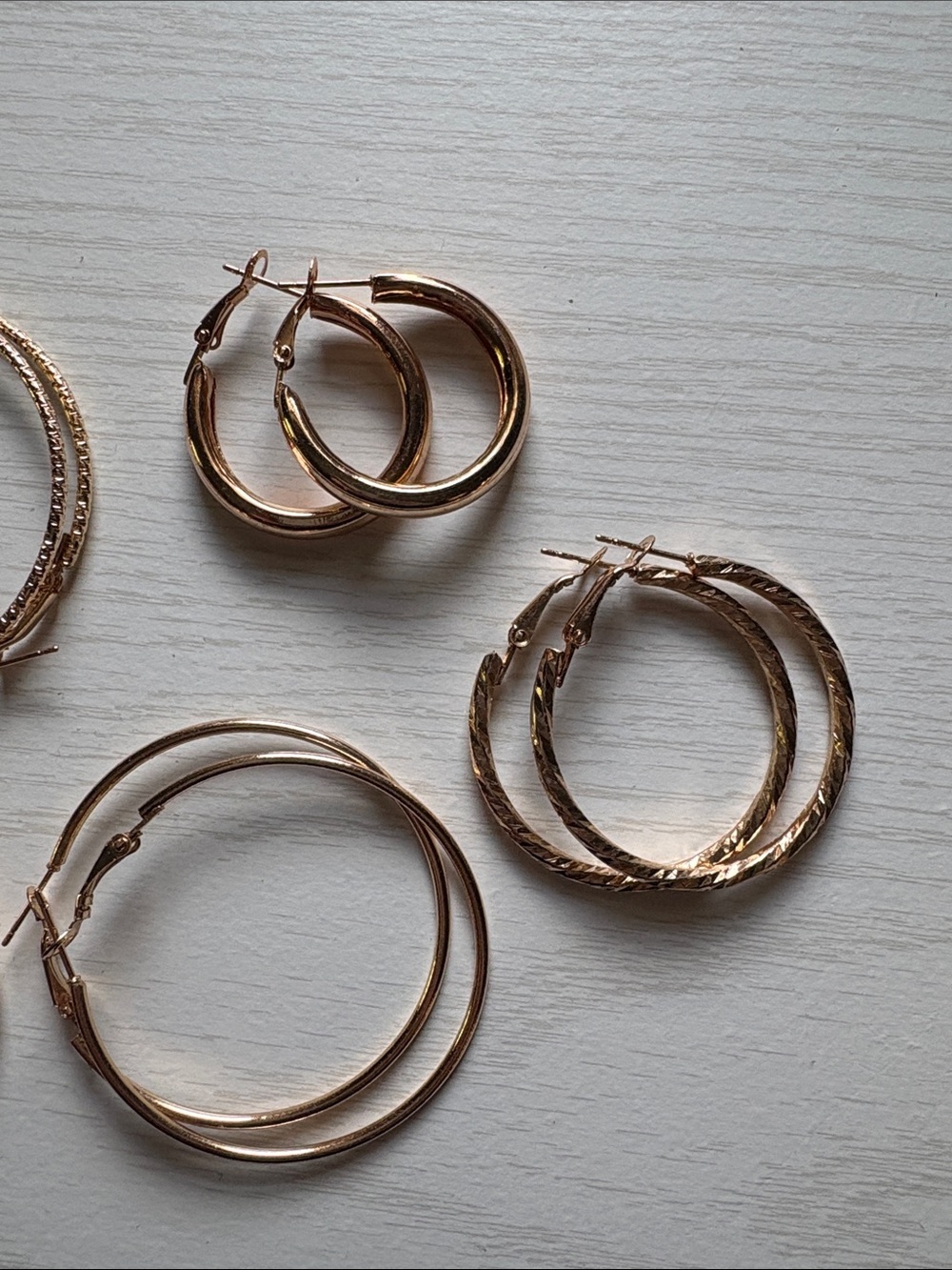 Gold-Tone Hoop Earring Set - Picture 4 of 5